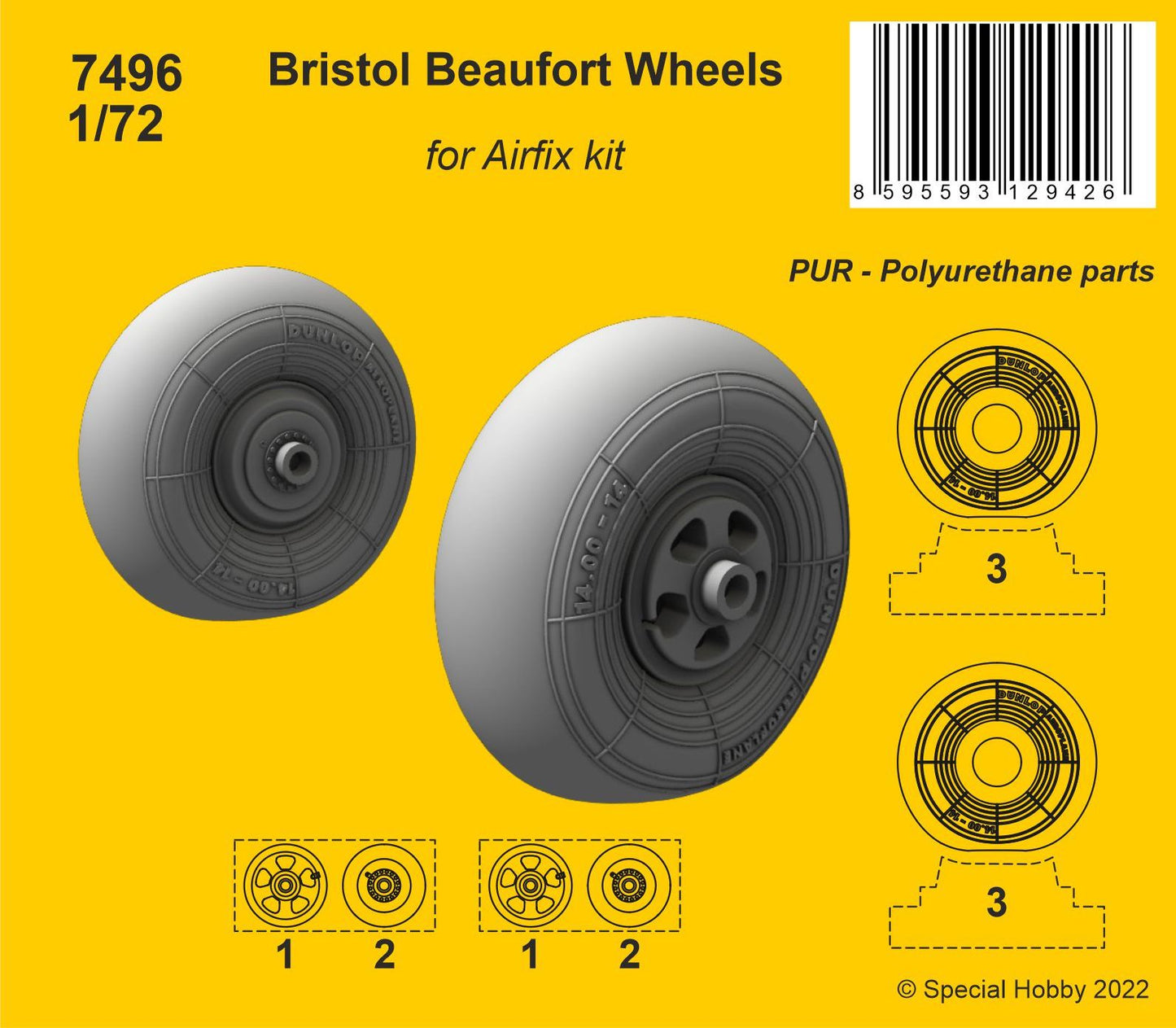 CMK 7496 1:72 Bristol Beaufort Wheels