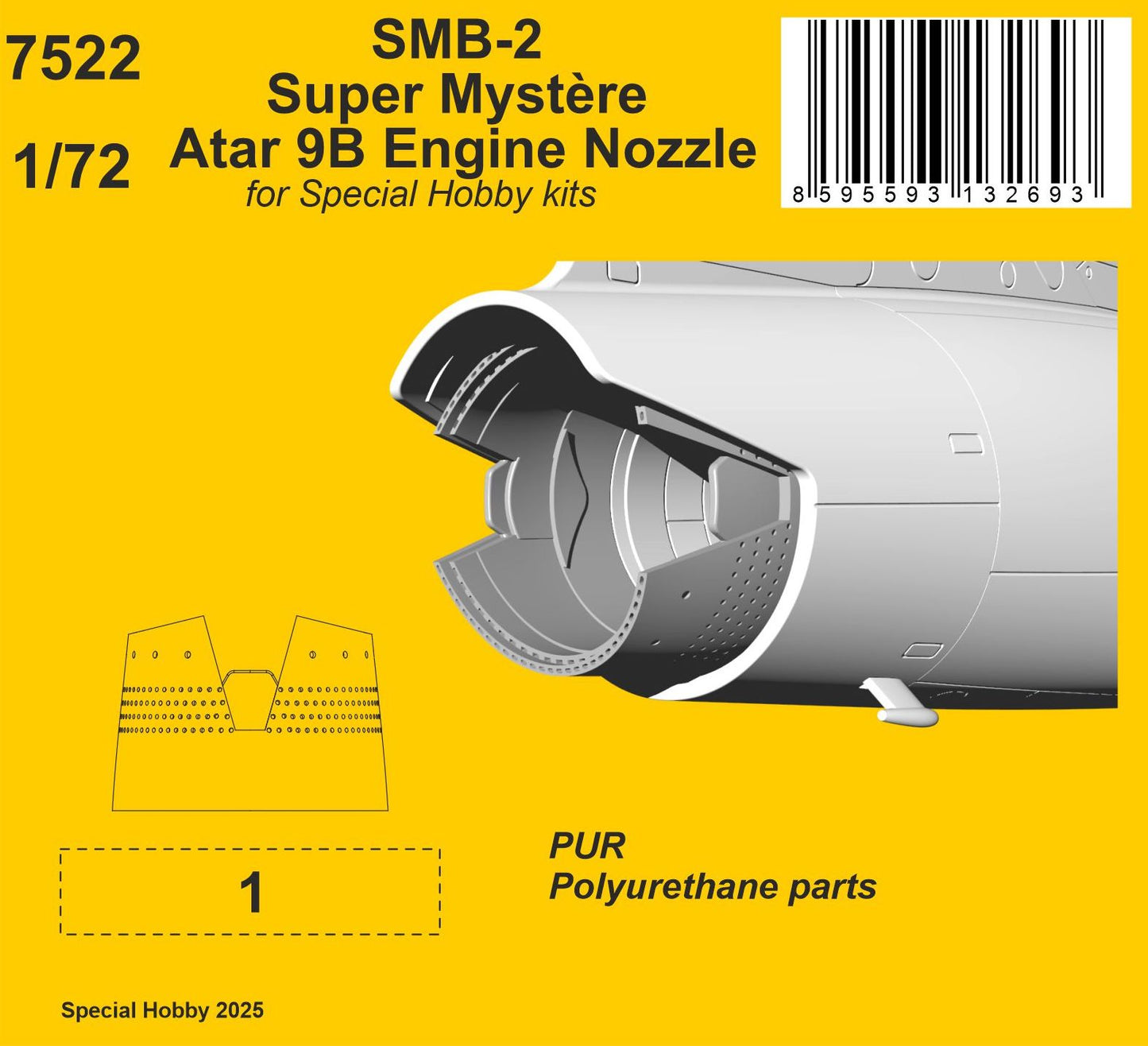 CMK/Czech Master Kits 7522 1:72 SMB-2 Super Mystere - Atar 9B Engine Nozzle