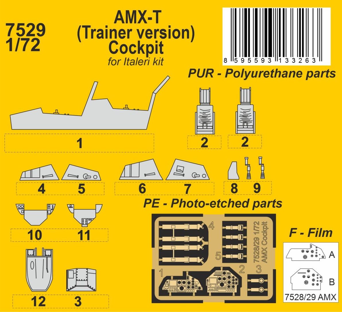 CMK/Czech Master Kits 7529 1:72 AMX-T (Trainer version) Cockpit