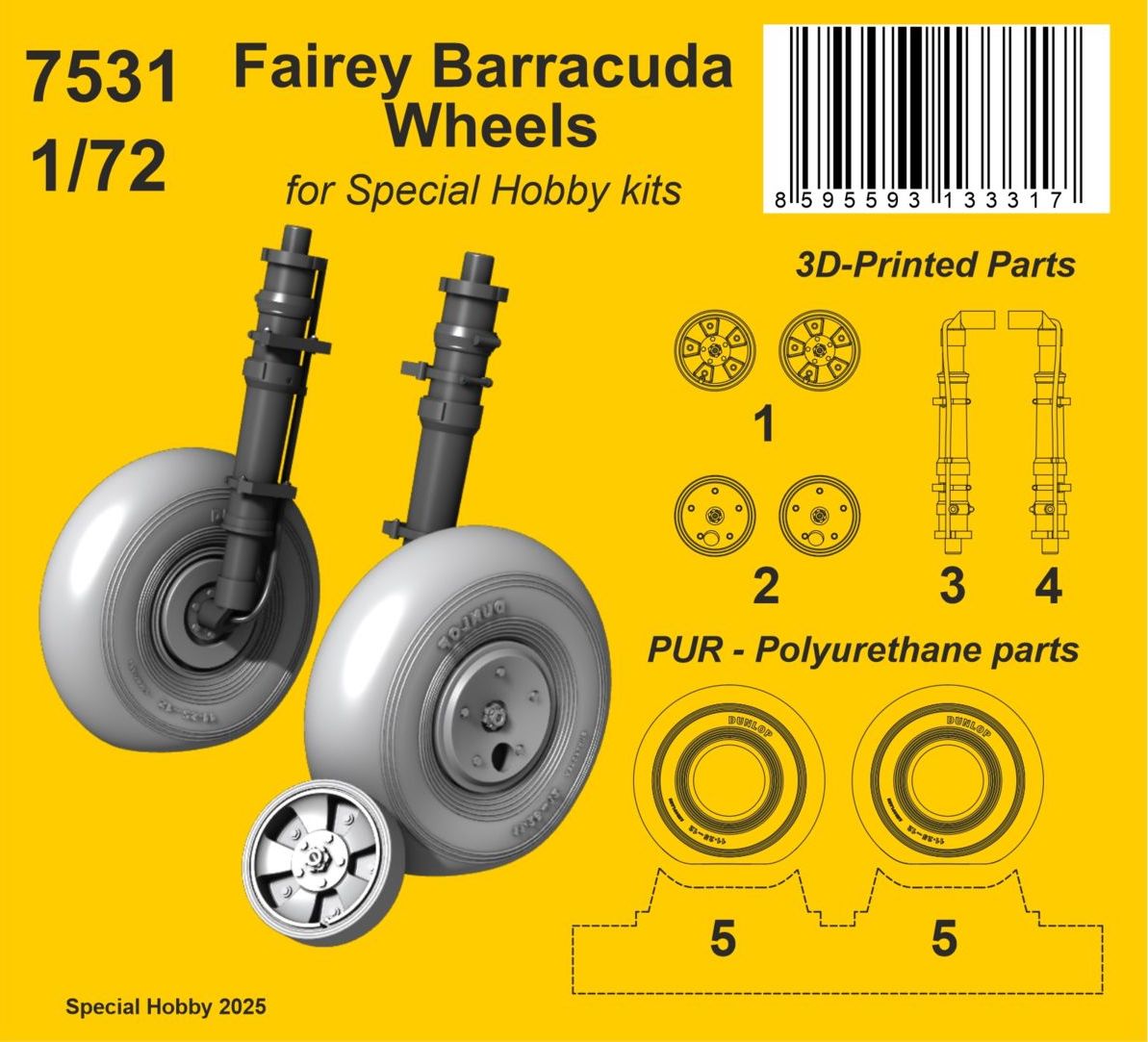CMK/Czech Master Kits 7531 1:72 Fairey Barracuda Wheels
