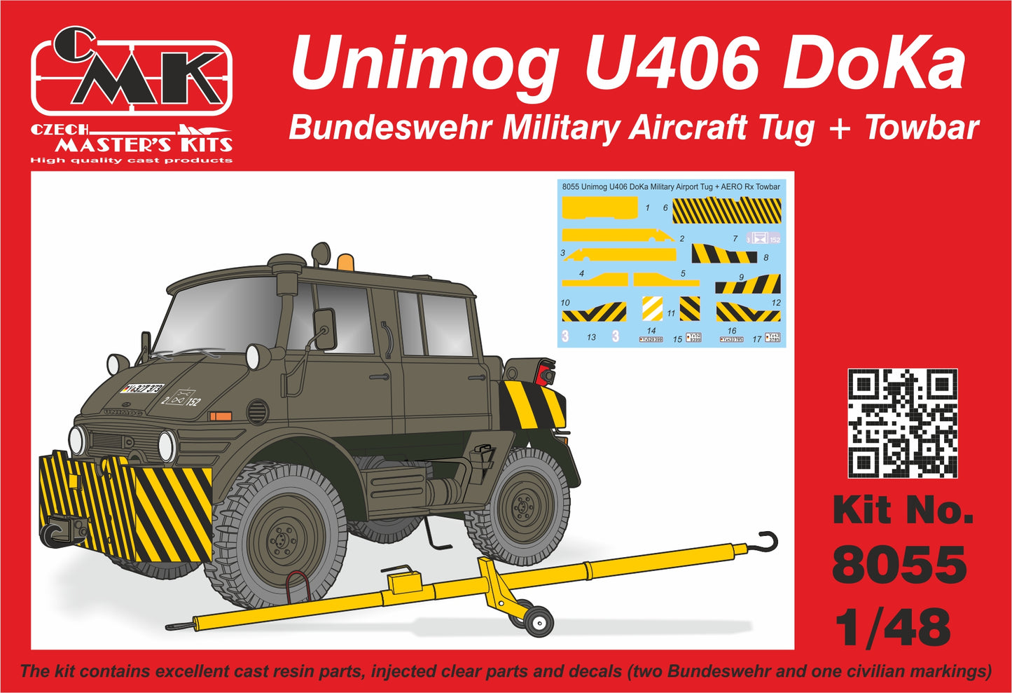 CMK 8055 1:48 Unimog U406 DoKa Military Airport Tug + Towbar All Resin Kit