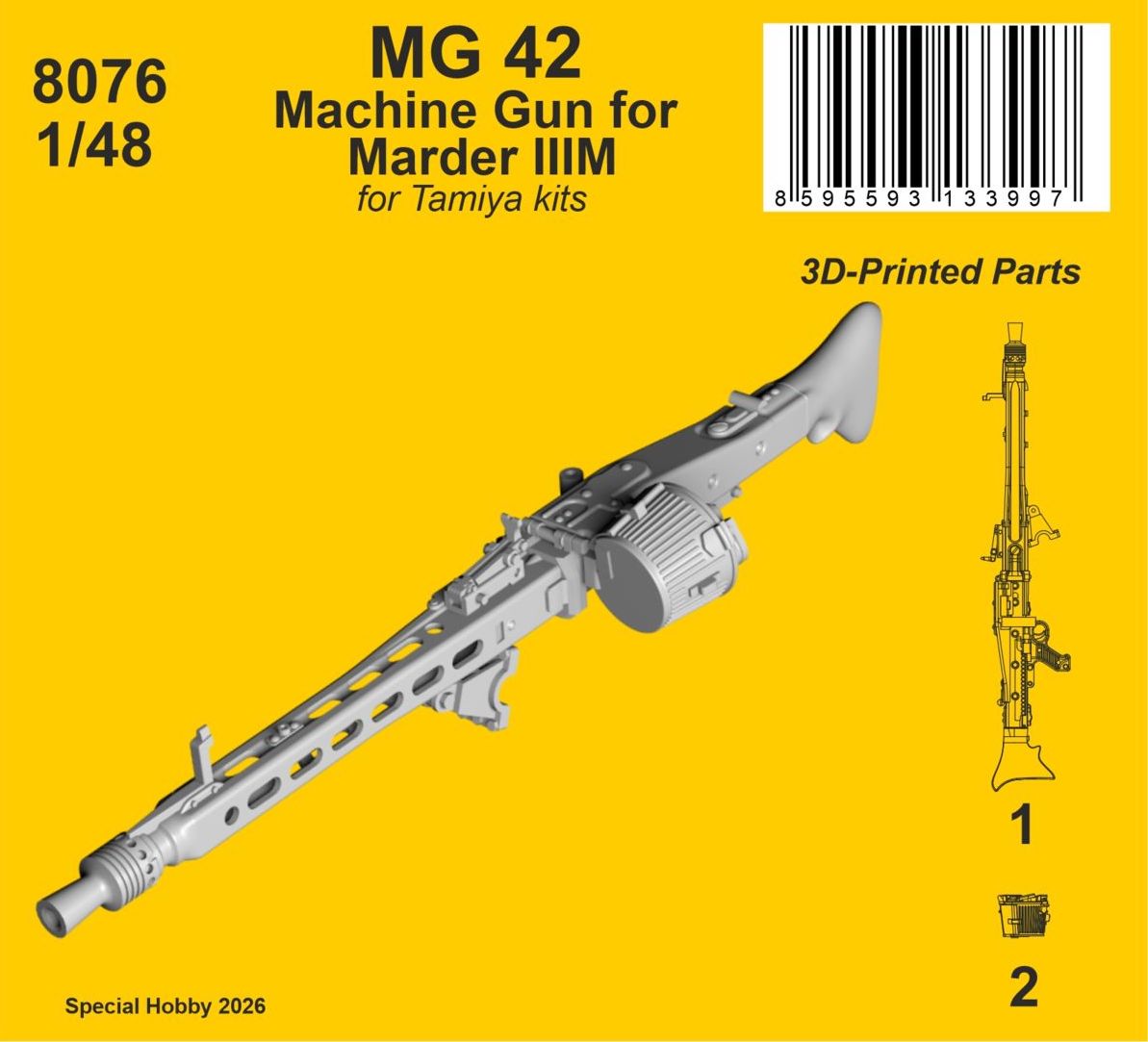 CMK/Czech Master Kits 8076 1:48 MG 42 Machine Gun for Marder IIIM