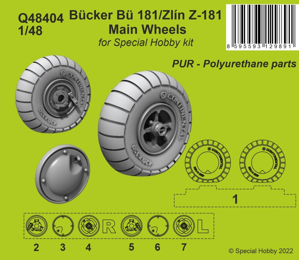 CMK Q48404 1:48 Bucker Bu-181/Zlin Z-181 Main Wheel