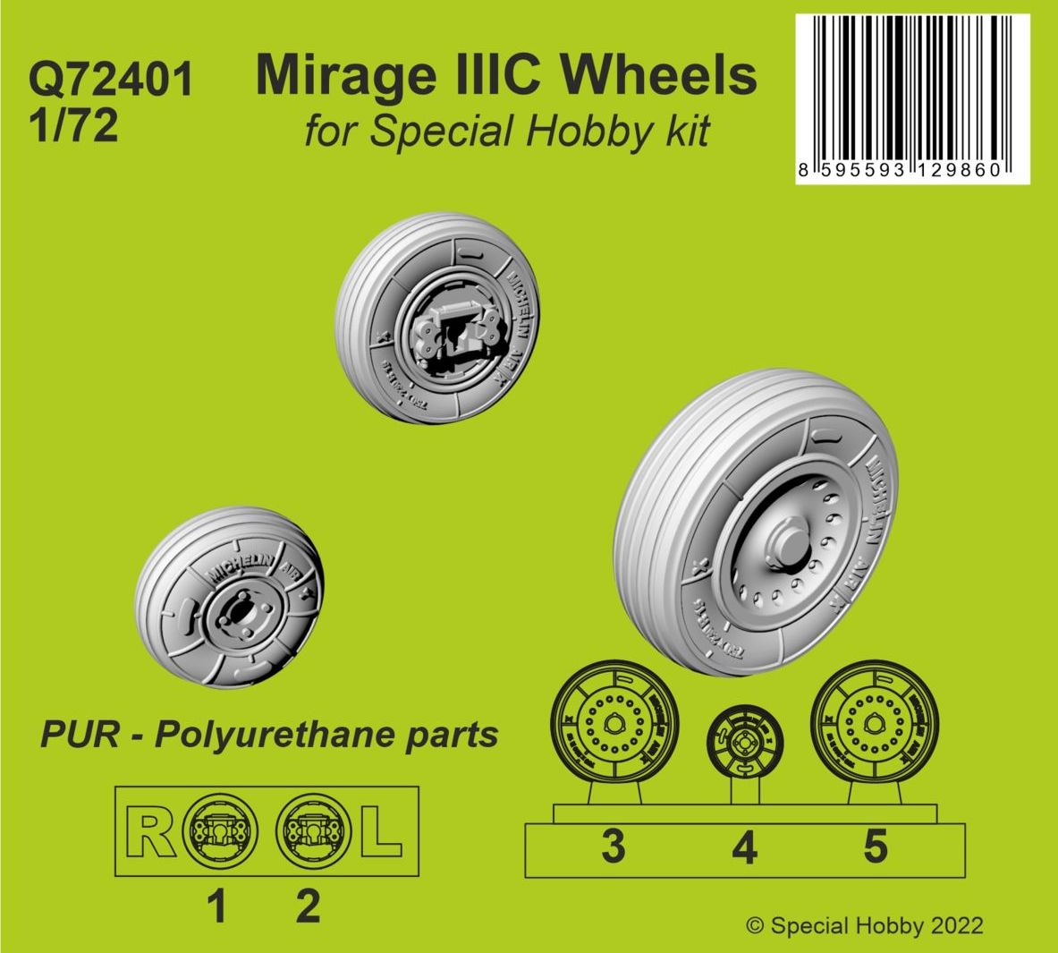 CMK Q72401 1:72 Dassault Mirage IIICR Wheels