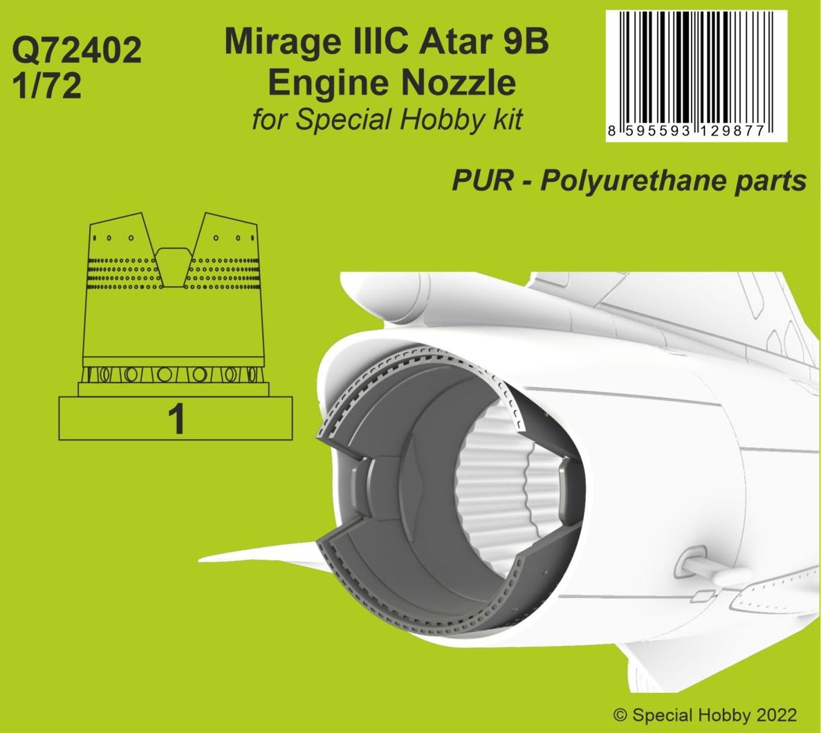 CMK Q72402 1:72 Dassault Mirage IIIC Atar 9B Engine Nozzle