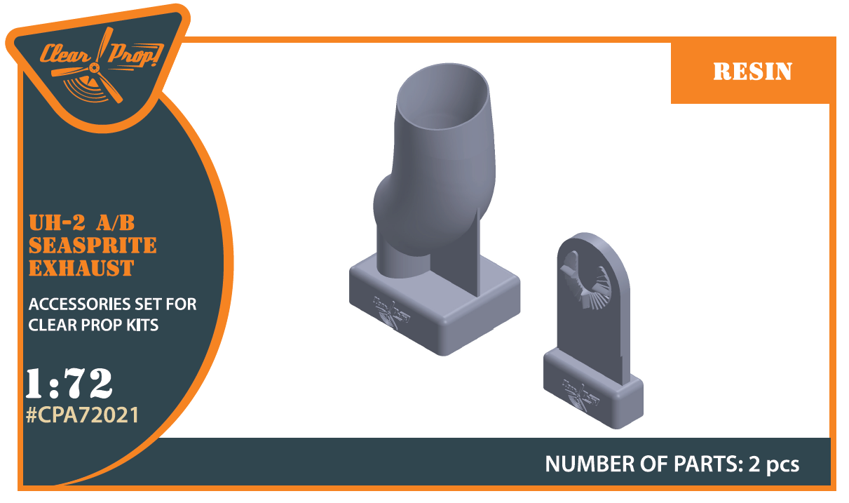 Clear Prop Models A72021 1:72 Kaman UH-2A/B Seasprite Exhaust