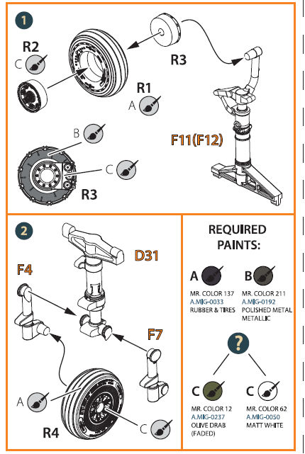 Clear Prop Models A72036 1:72 Grumman OV-1A/JOV-1A Mohawk /OV-1D Mohawk Wheels Set