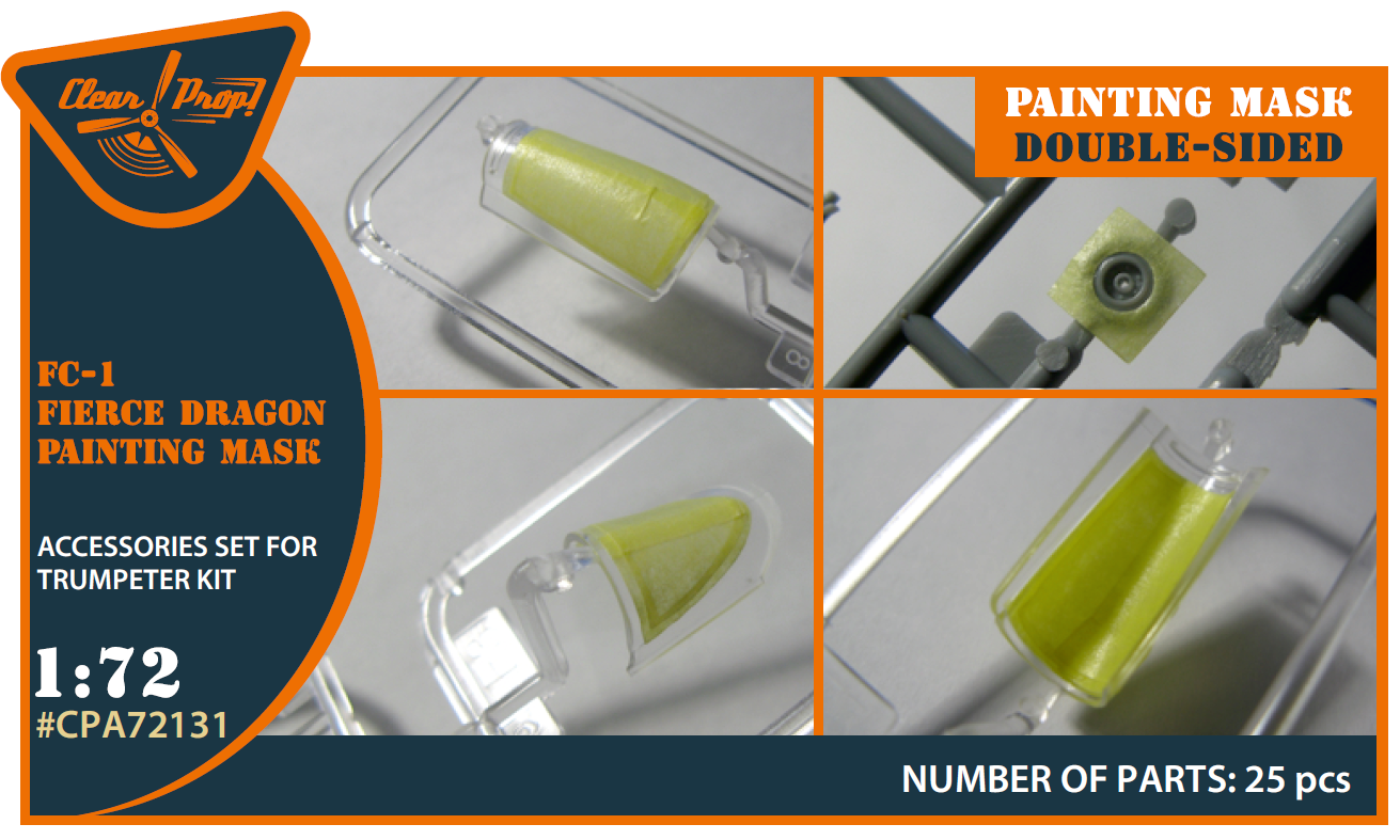 Clear Prop Models CPA72131 1:72 Chengdu FC-1 Xiaolong Fierce Dragon painting mask