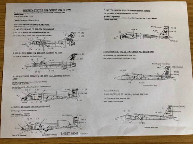 Check Six 048006 1:48 U.S. Air Force On Show