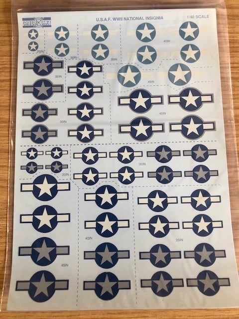 Check Six 048008 1:48 USAAF WWII Faded National Insignia