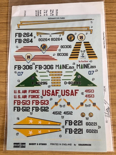 Check Six 072003 1:72 McDonnell F-101B/McDonnell RF-101A Voodoo