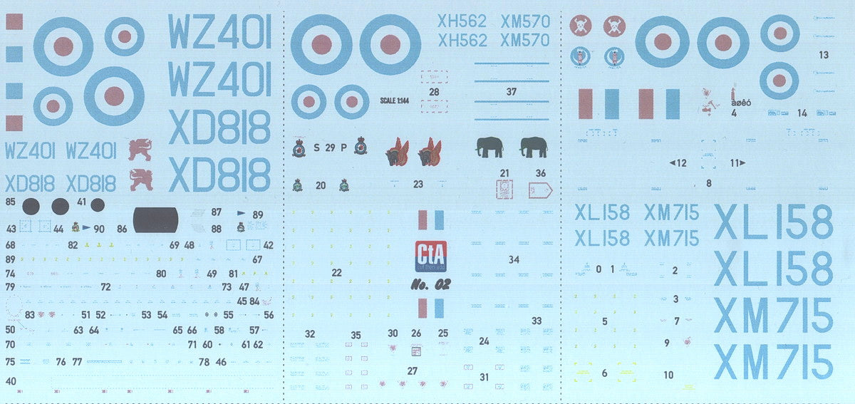 CtA Cut then Add CTA-002 1:144 'V-Bombers in Anti-flash white' - Vickers Valiant, Avro Vulcan, Handley-Page Victor