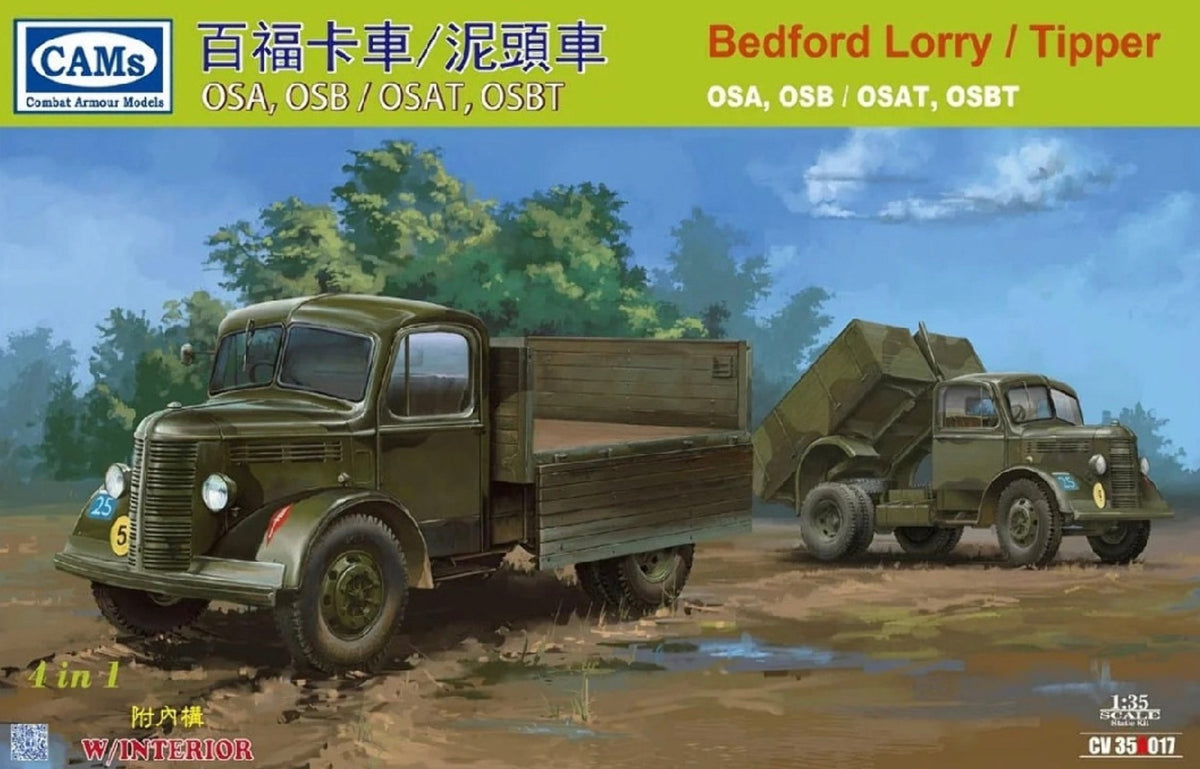 Riich Models CV35A017 1:35 Bedford GS Lorry OSA, OSB, OSAT, OSBT (with Full interior)
