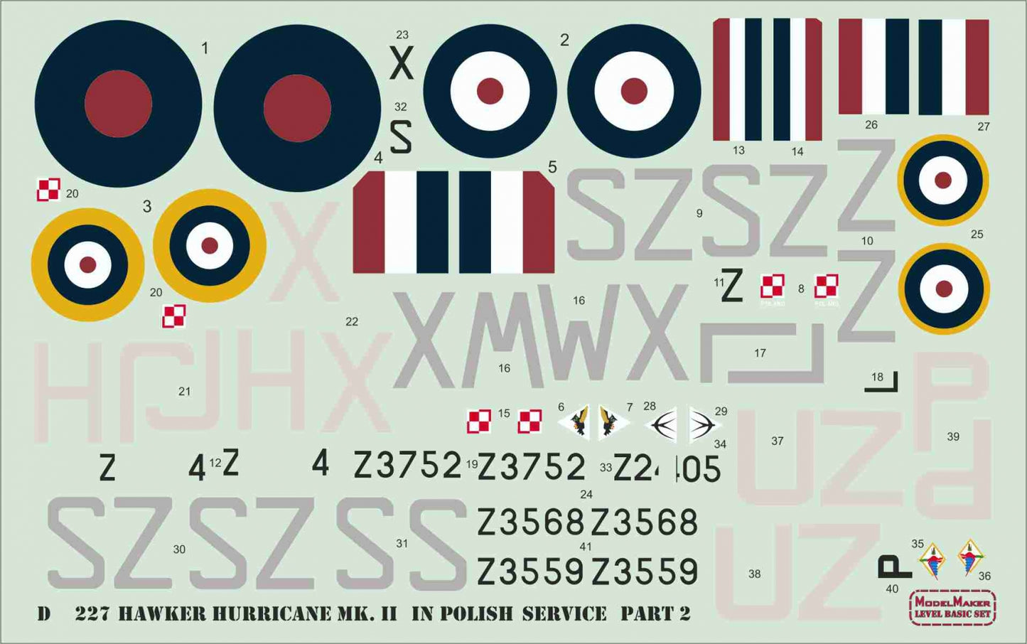 Model Maker Decals D48227 1:48 Hawker Hurricane Mk.II/IV in Polish service part 2