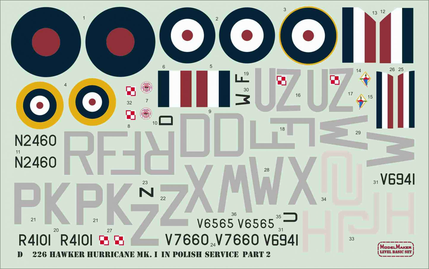 Model Maker Decals D72226 1:72 Hawker Hurricane Mk.I in Polish service part 2