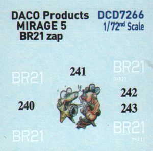 Daco Products DCD7266 1:72 Belgian Air Force Dassault-Mirage 5 Stencilling & Zappings