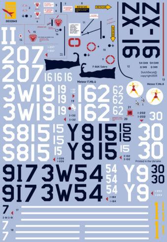 Dutch Decal 32045 1:32 Gloster Meteor F.4/F.8 KLu