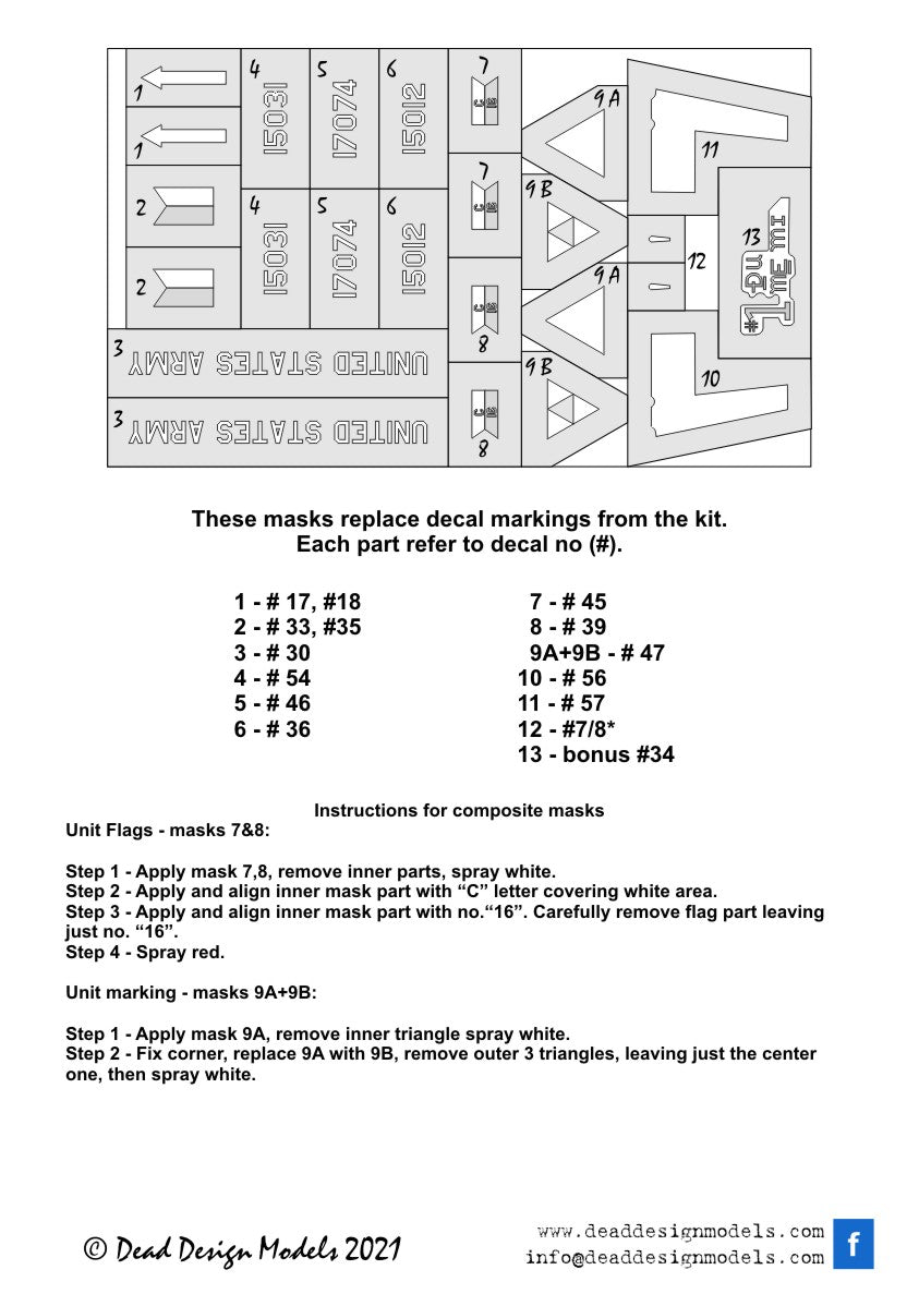 Dead Design Models NM32009 1:32 Bell AH-1G Cobra Late National Insignia paint masks