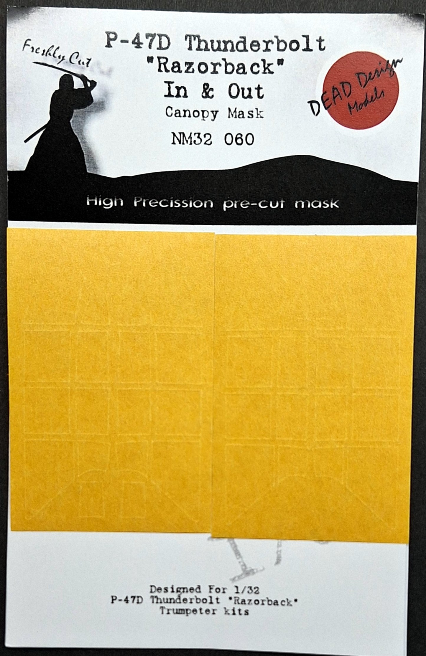 Dead Design Models NM32060 1:32 Republic P-47D Thunderbolt canopy frame paint mask