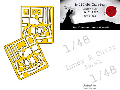Dead Design Models NM48326 1:48 Douglas B-26B-50 Invader canopy frame paint mask