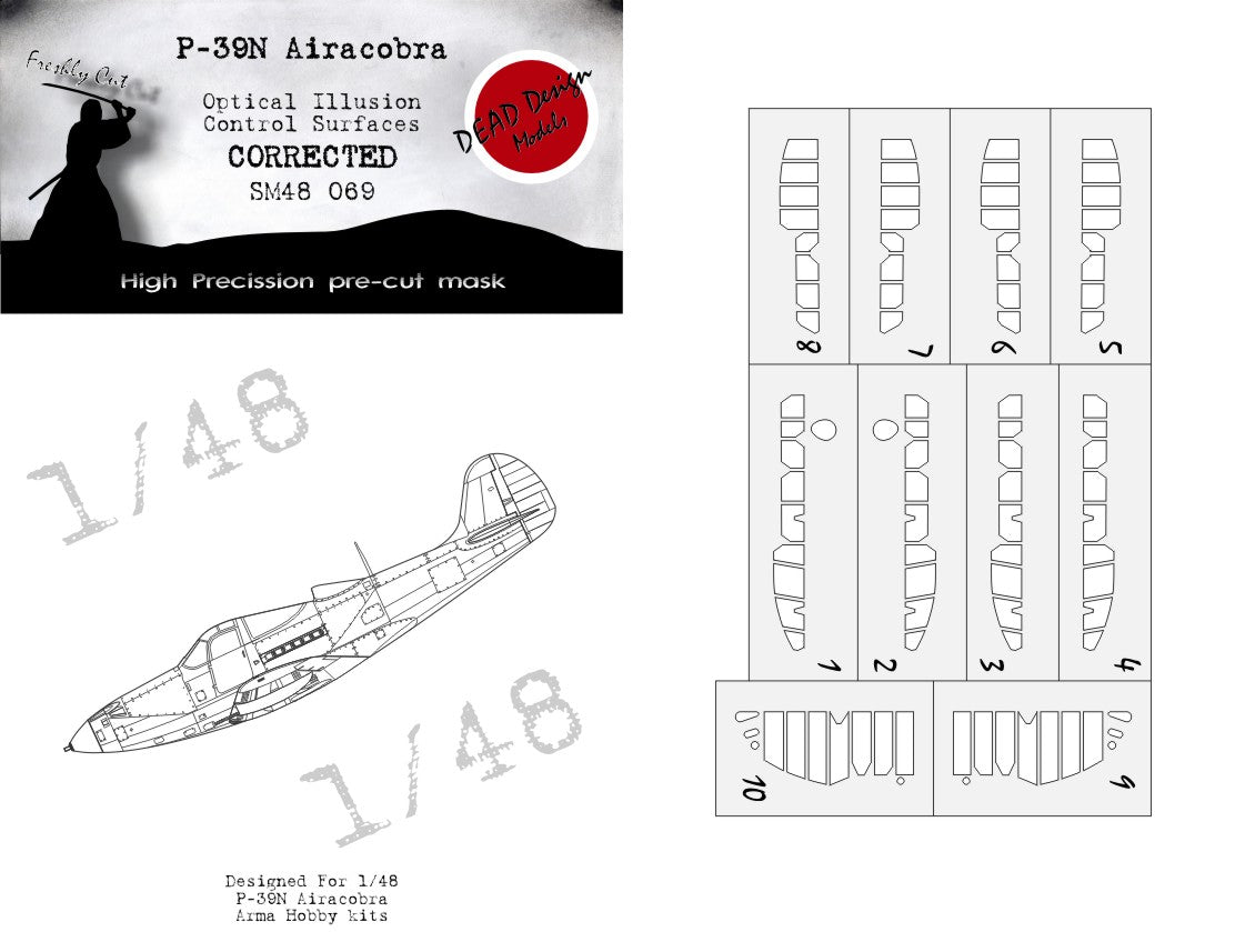 Dead Design Models SM48069 1:48 Bell P-39N Airacobra 3D effect/optical illusion paint mask