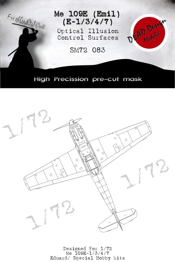 Dead Design Models SM72083 1:72 Messerschmitt Bf-109E-1/E-3/E-4/E-7 3D effect/optical illusion