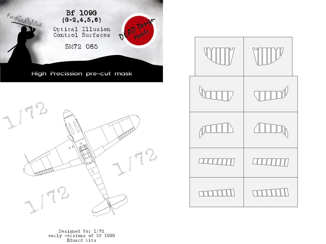 Dead Design Models SM72085 1:72 Messerschmitt Bf-109G 3D effect/optical illusion paint mask