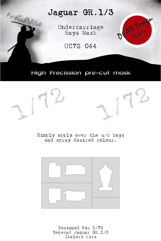 Dead Design Models UC72044 1:72 Sepecat Jaguar Gr.1 undercarriage wheel bay paint mask