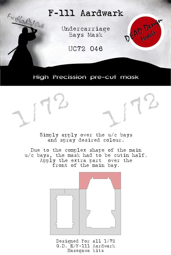 Dead Design Models UC72046 1:72 F-111 Aardvark undercarriage wheel bay paint mask