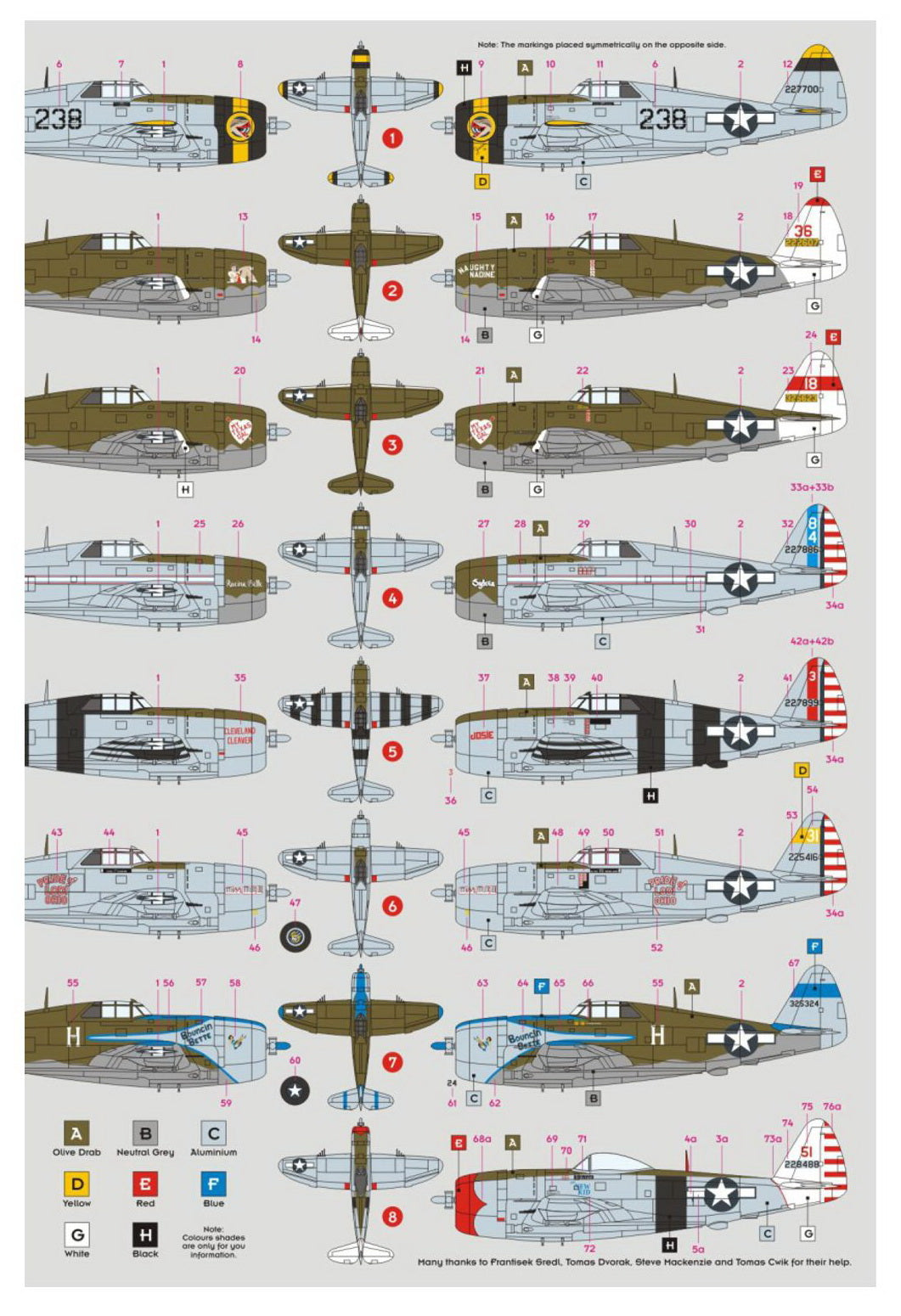 DK Decals 32010 1:32 Republic P-47D Thunderbolt over the Pacific, Pt.1
