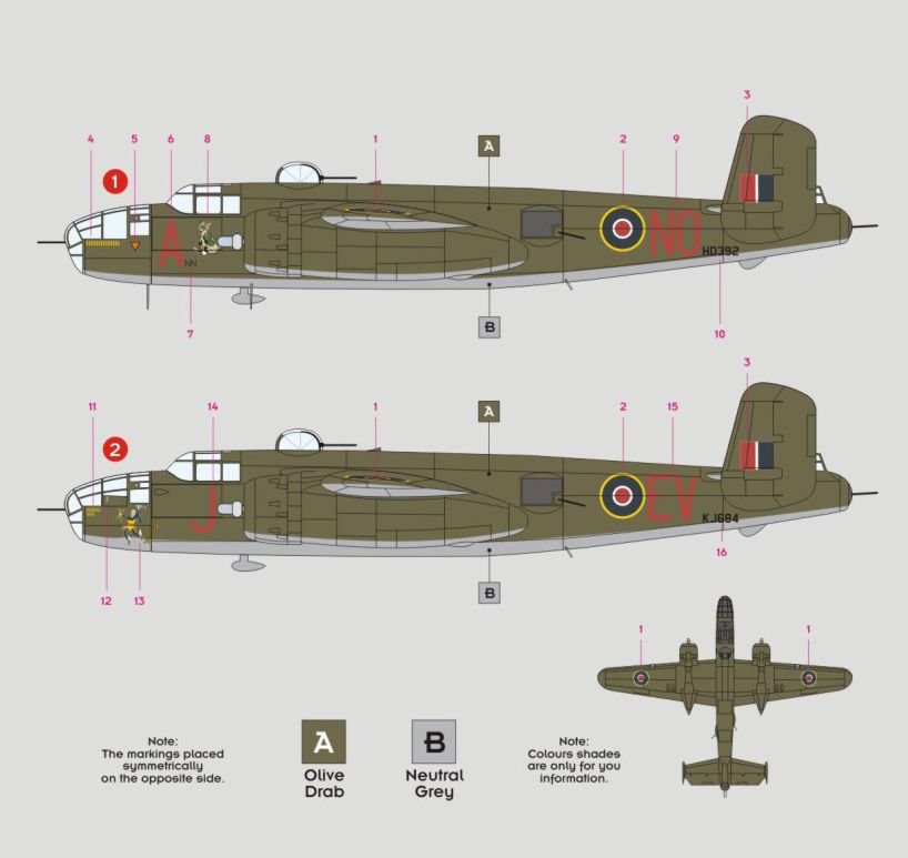 DK Decals 32020 1:32 North-American Mitchell Mk.III in RAF service
