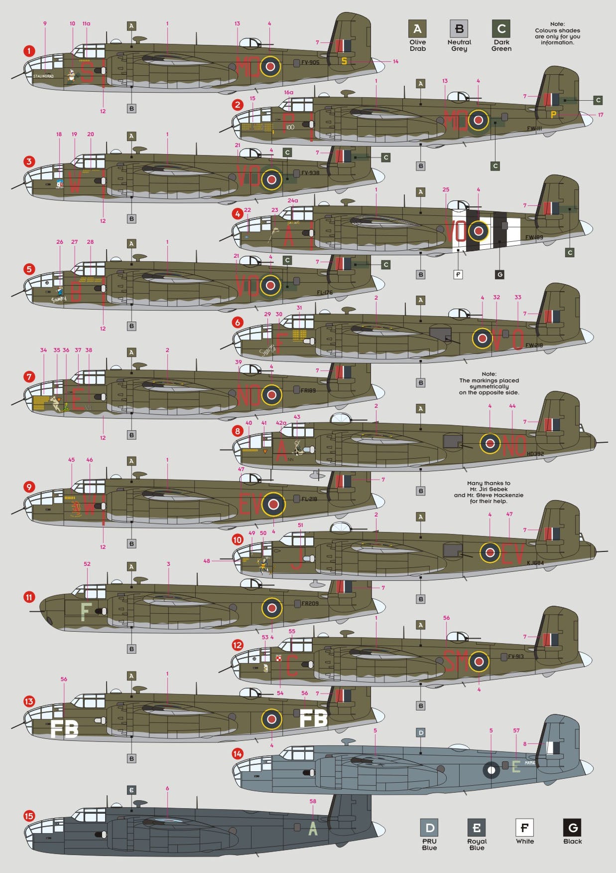 DK Decals 72043 1:72 American B-25 Mk.II/Mk.III Mitchell in RAF Service