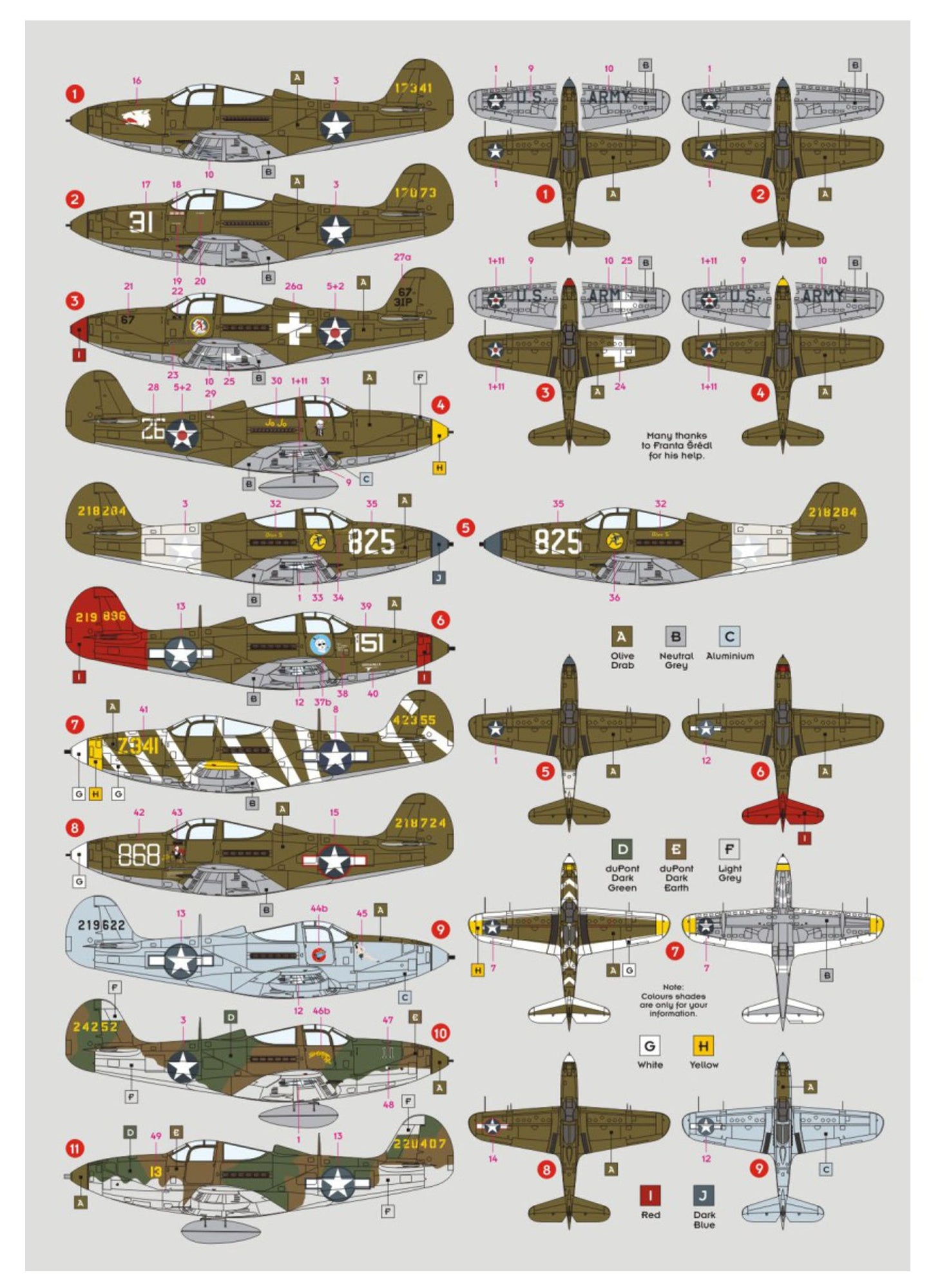 DK Decals 72117 1:72 Bell P-39s from Aleutian Islands to Panama Canal