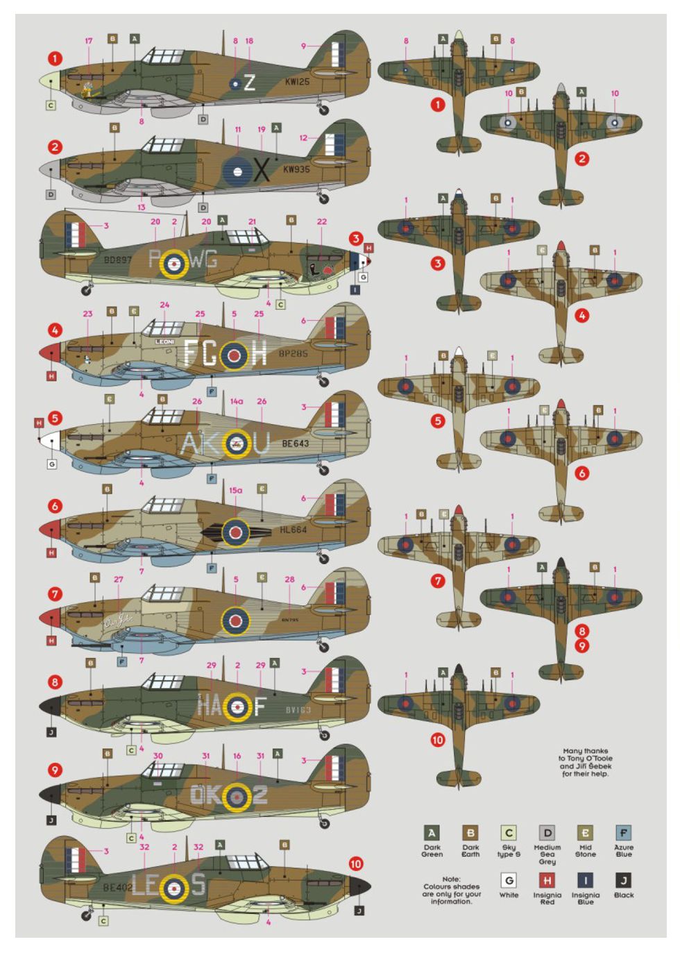 DK Decals 72120 1:72 Hawker Hurricane Mk.II over the Far East, Malta and Africa