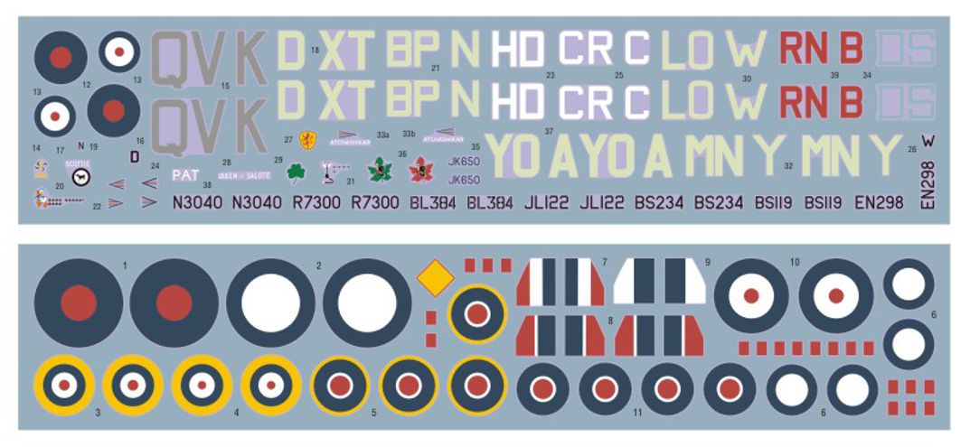 DK Decals 72127 1:72 Supermarine Spitfire Aces, Pt.2