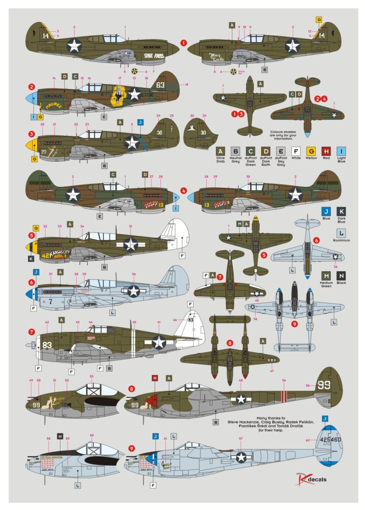 DK Decals 72133 1:72 49th FG, Pt.1