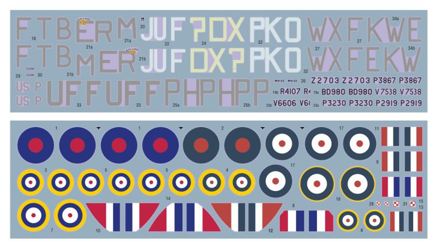 DK Decals 72141 1:72 Hawker Hurricane of Czechoslovak pilots in RAF squadrons, Pt.3