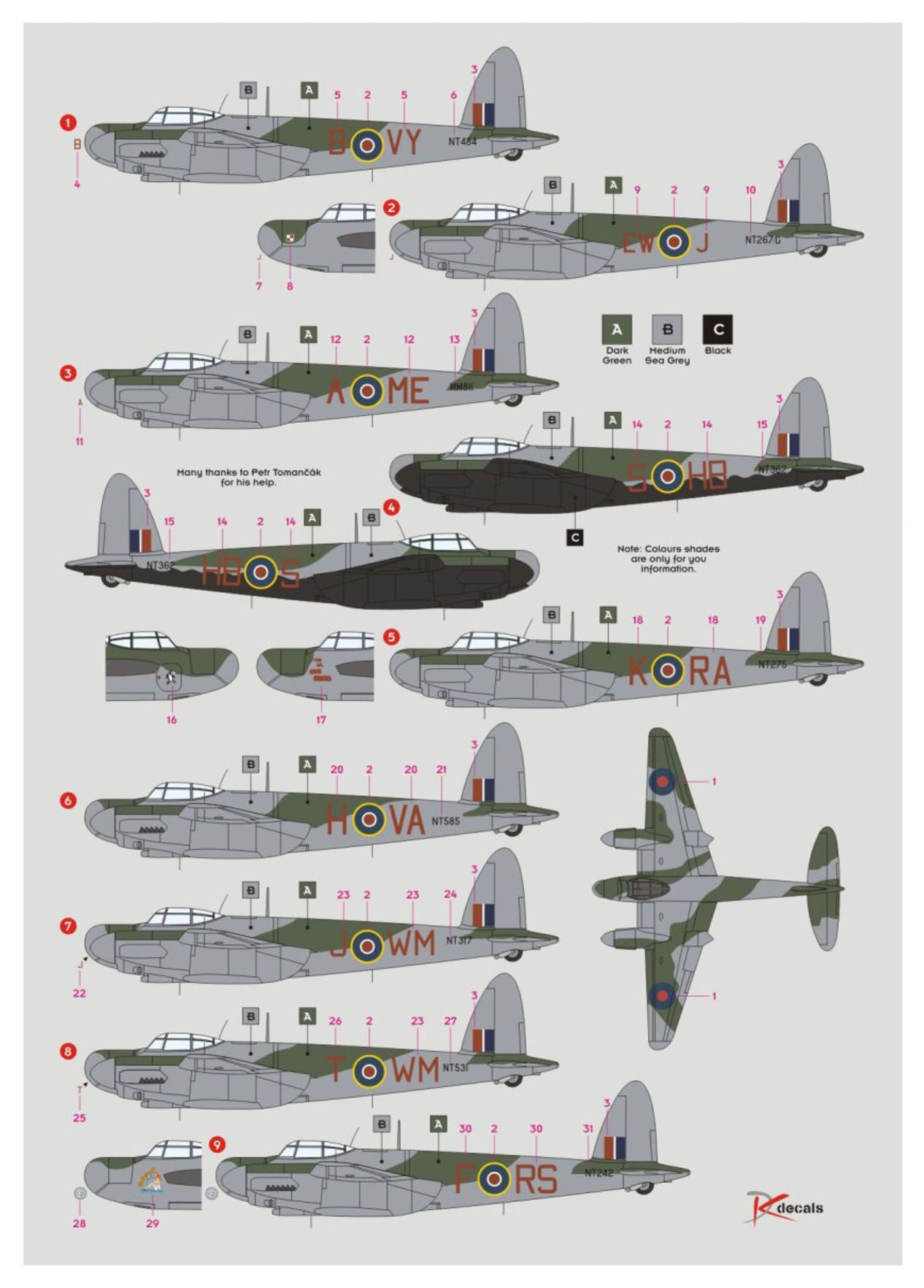 DK Decals 72147 1:72 de Havilland Mosquito NF.30