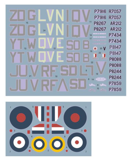 DK Decals 72156 1:72 Supermarine Spitfire Mk.I/Mk.II of Czechoslovak pilots in RAF squadrons