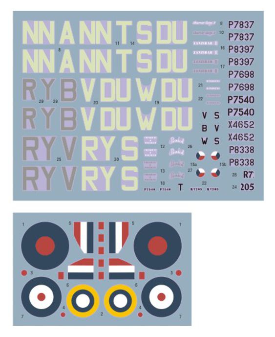 DK Decals 72157 1:72 Supermarine Spitfire Mk.I/Mk.II of Czechoslovak squadrons in RAF