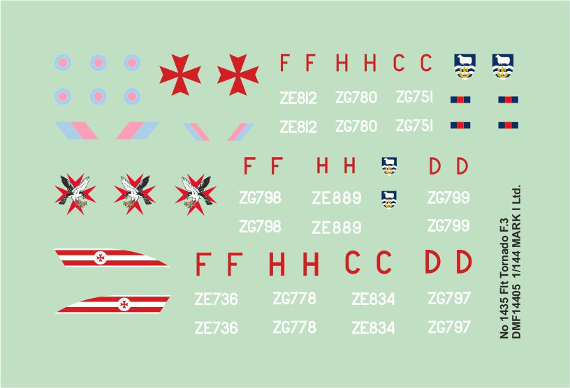 Mark I Decals DMF14405 1:144 No.1435 Flt. Panavia Tornado F.3 Tornado F.3s, based at RAF Mount Pleasant