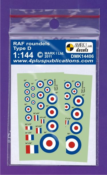 Mark I Decals DMK14406 1:144 RAF Type D, 2 sets.