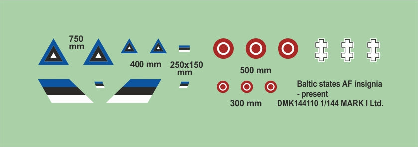 Mark I Decals DMK144110 1:144 Baltic states air forces - insignia, 2 sets