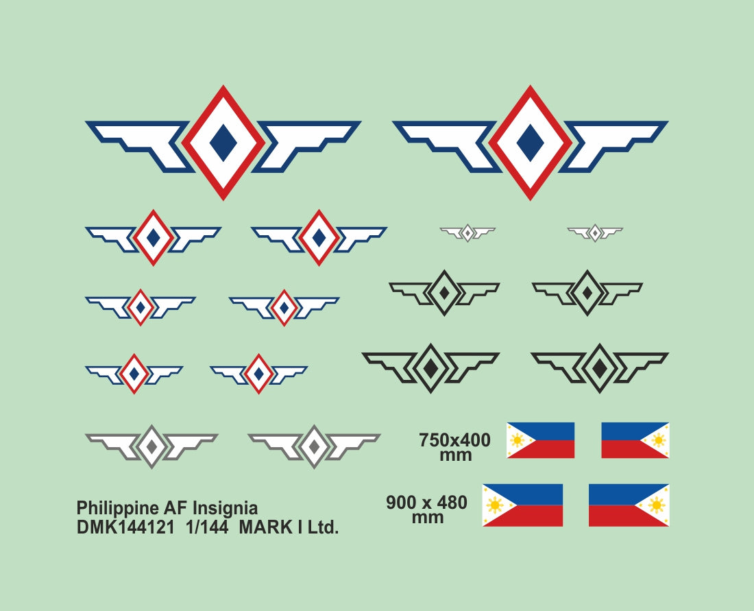 Mark I Decals DMK144121 1:144 Philippine AF Insignia (incl. low-vis), 2 sets