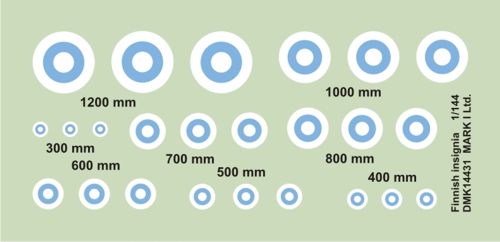 Mark I Decals DMK14431 1:144 Finnish Insignia - roundels (diameter: 300;400;500;600;700;800;1000;1200 mm), 2 sets