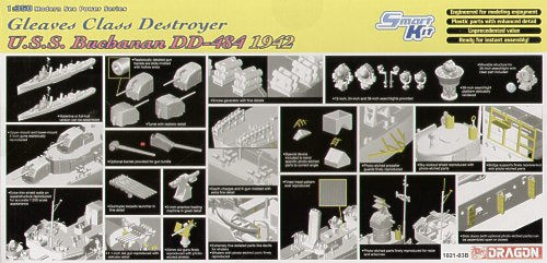 Dragon 1021 1:350 USS Buchanan DDG-484 1942 USS Gleaves Class Destroyer