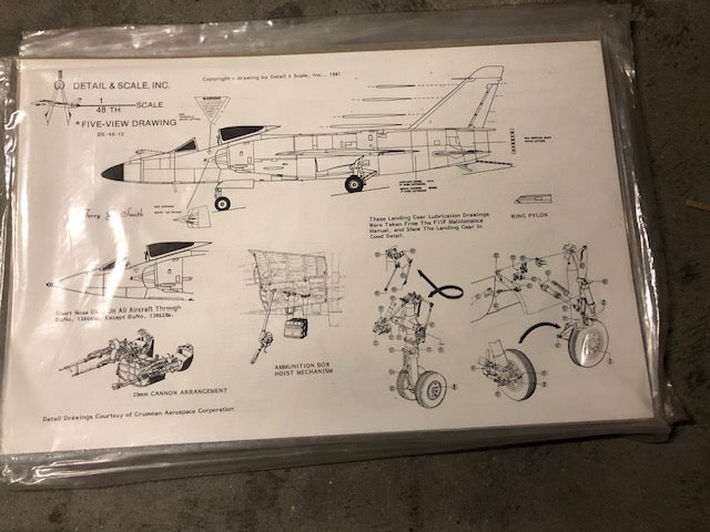Detail & Scale 4813 1:48 Grumman F11F-1 Tiger Model Aircraft Plans