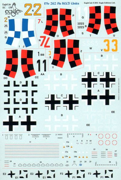 Eagle Cal 48138 1:48 Messerschmitt Me-262 As of KG(J) Units