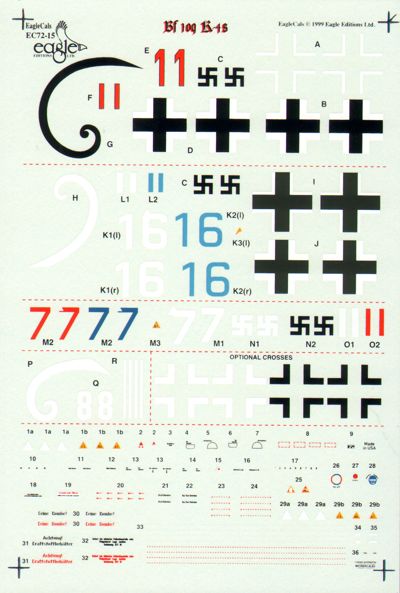 Eagle Cal 72015 1:72 Messerschmitt Bf-109K-4