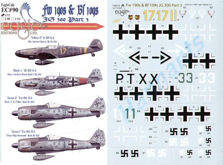 Eagle Cal 72090 1:72 Messerschmitt Bf-109G and Focke-Wulf Fw-190A-6